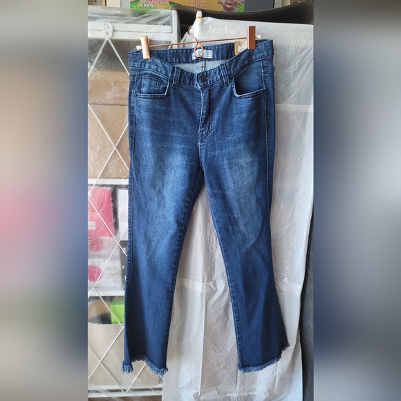 Flared Jeans, Frayed Hems - Picture 1 of 5